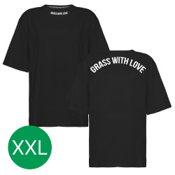 Футболка oversize "GRASS WITH LOVE" черная размер XXL