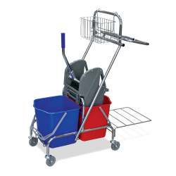 Тележка уборочная двойная с корзиной 34л  AF08087