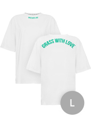 Футболка oversize "GRASS WITH LOVE" молочная размер L