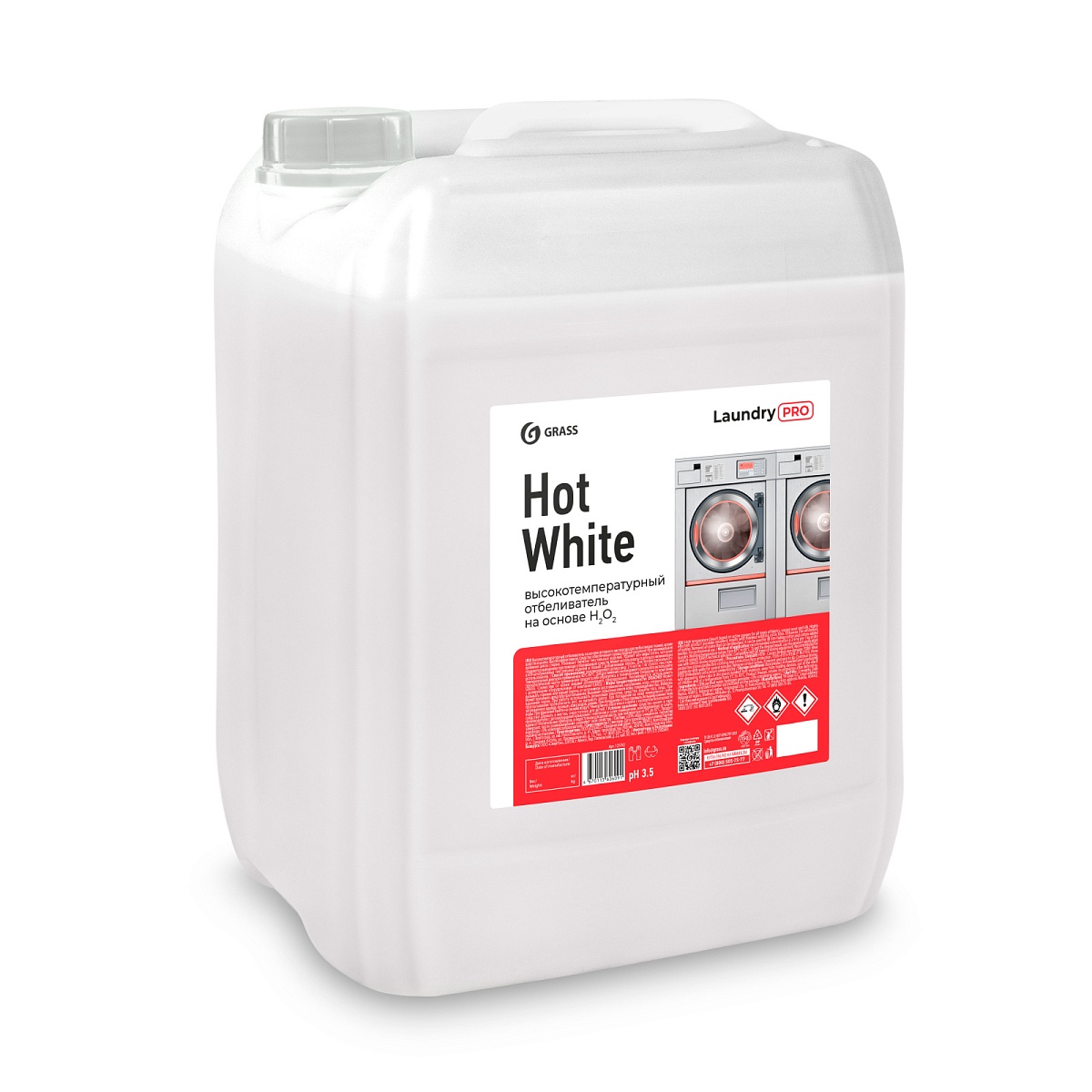 Высокотемпературный отбеливатель на основе H2O2 Hot White (канистра 20л) Высокотемпературный отбеливатель на основе H2O2 Hot White (канистра 20л)