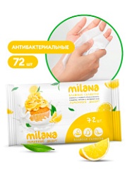 Влажные антибактериальные салфетки Milana Лимонный десерт (72 шт.)